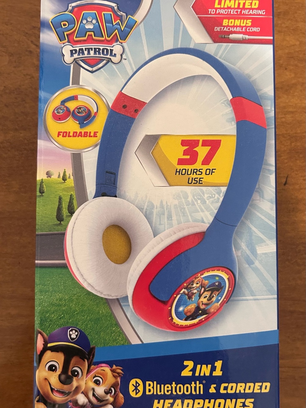 Paw Patrol Kids Bluetooth & Corded Headphones — Blue and Red